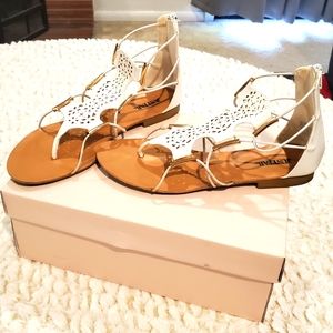 Gladiator Sandals sold by JustFab White Size 7.5